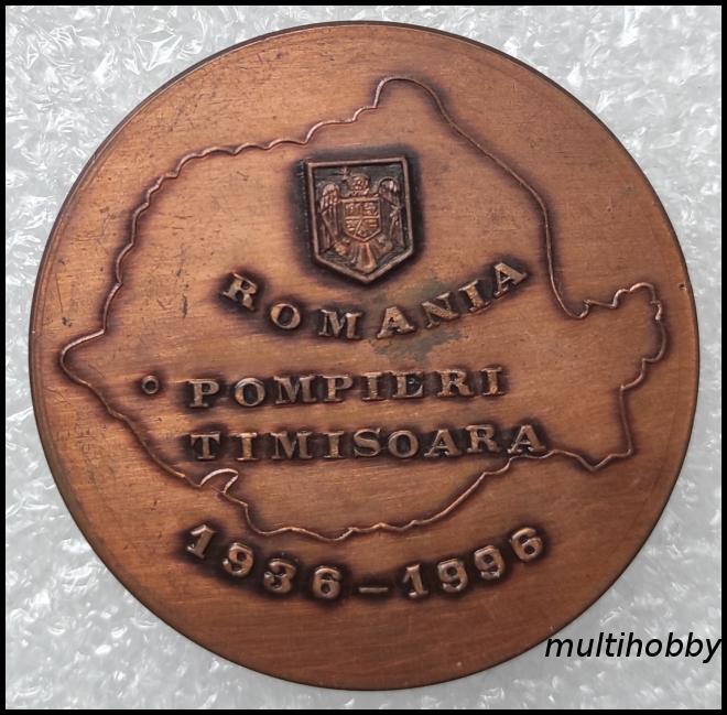 Medalie - Pompieri Timisoara<br/>1936-1996