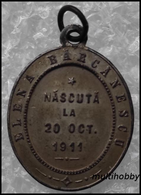 Medalie - 1911<br/>Elena Barcanescu, nascuta la 20ocrombrie 1911